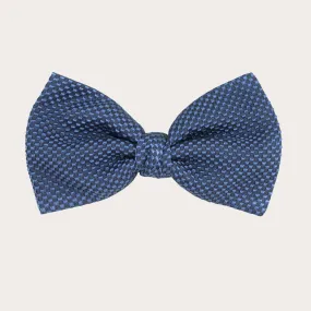 Nœud papillon en jacquard de soie pour costume, bleu clair avec motif en relief