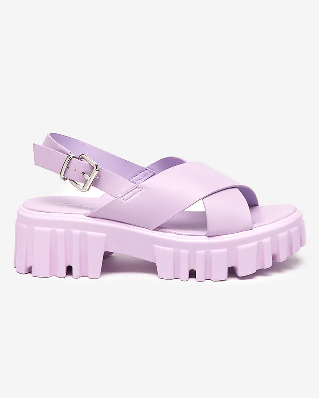 OUTLET Sandales violettes pour femme sur semelle épaisse Otida - Footwear