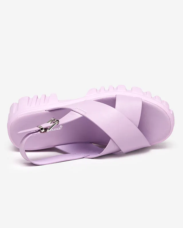 OUTLET Sandales violettes pour femme sur semelle épaisse Otida - Footwear