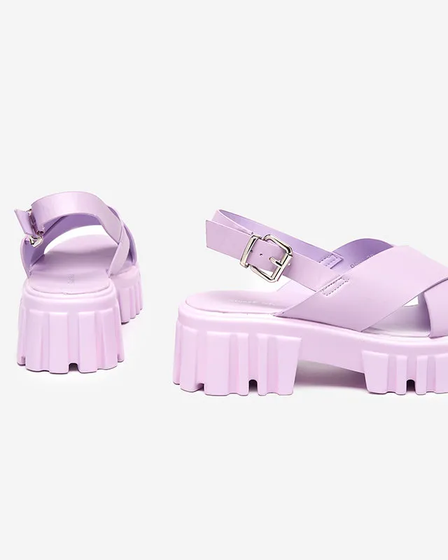 OUTLET Sandales violettes pour femme sur semelle épaisse Otida - Footwear