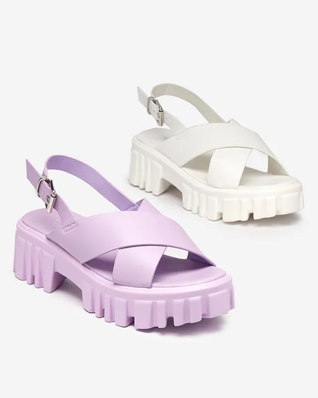 OUTLET Sandales violettes pour femme sur semelle épaisse Otida - Footwear