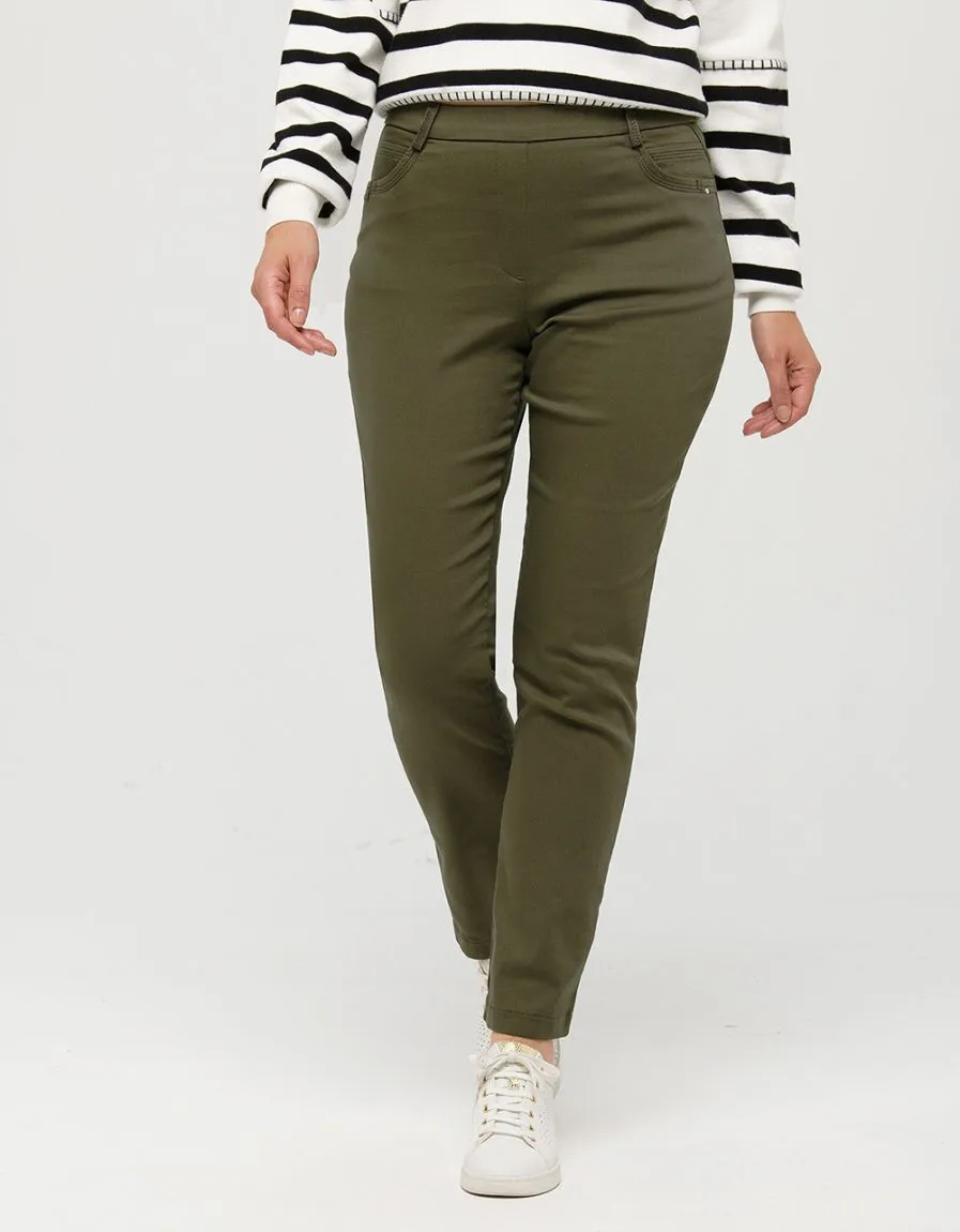 Pantalon 7/8e vert kaki 