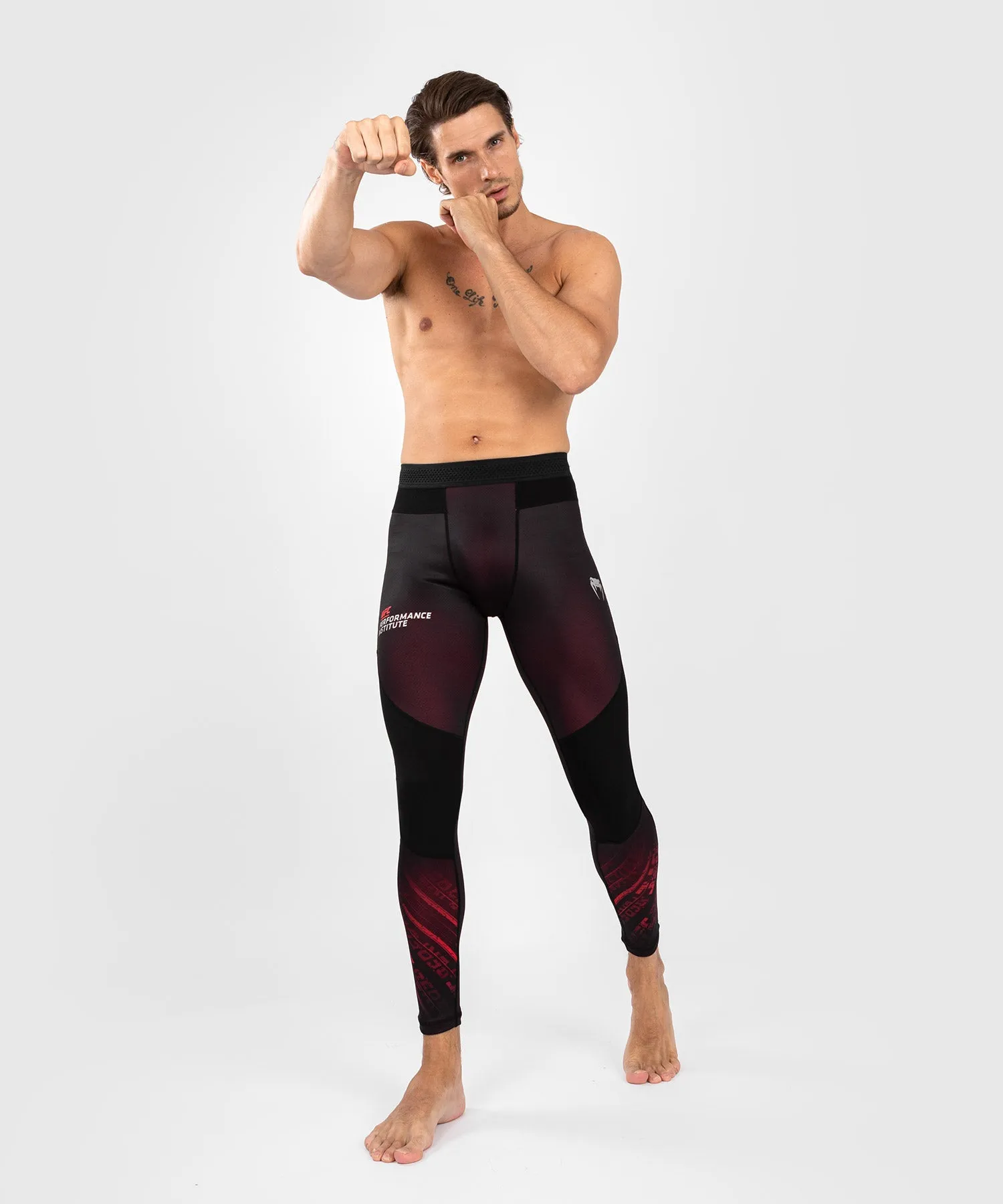 Pantalon de compression pour hommes UFC Performance Institute 2.0 - Noir/Rouge