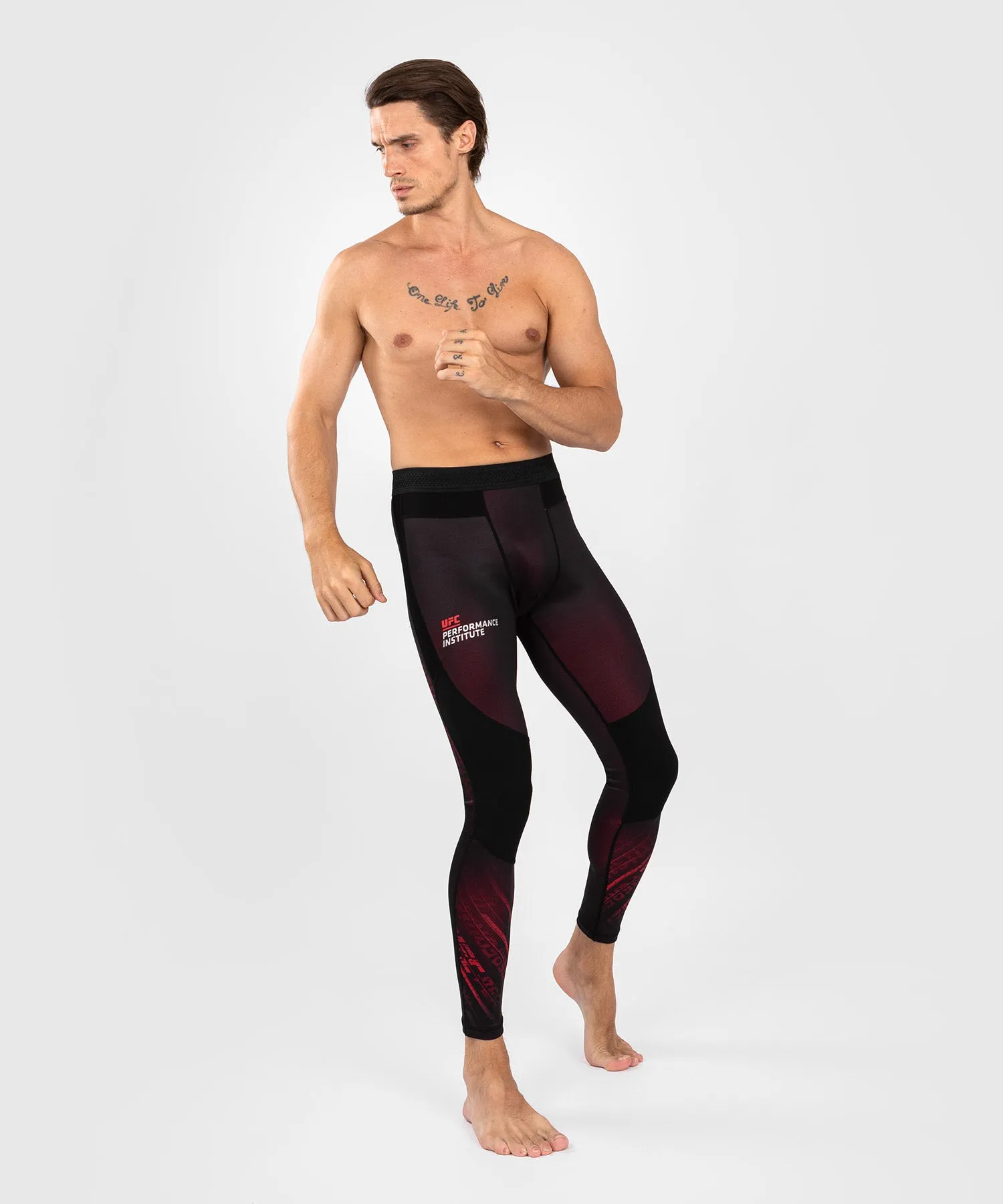 Pantalon de compression pour hommes UFC Performance Institute 2.0 - Noir/Rouge