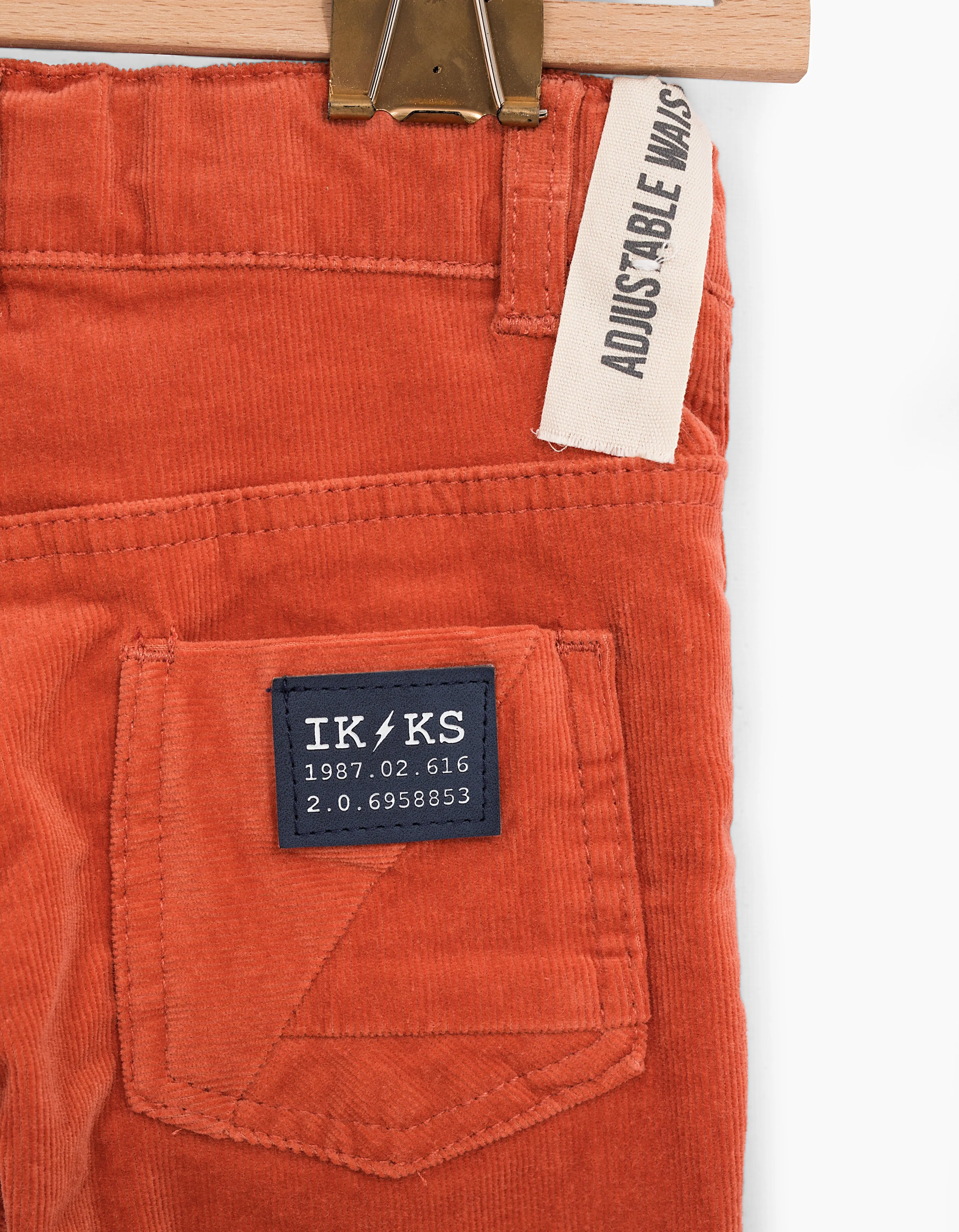 Pantalon orange en velours bébé garçon