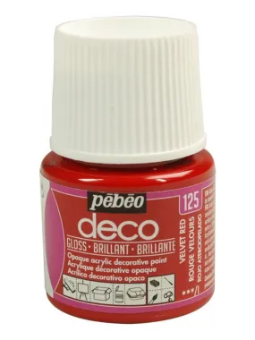 Peinture acrylique opaque brillante - Rouge velours - 45 ml - N/A