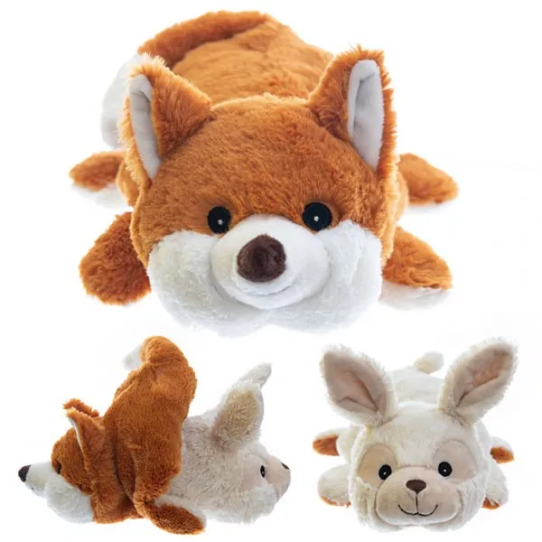 Peluche Bouillotte transformiste Lapin et Renard