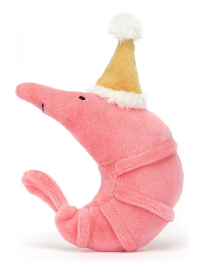 Peluche Celebration Crustacean Shrimp - Dimensions : L : 11 cm x  l : 4 cm x  h : 14 cm - Rose