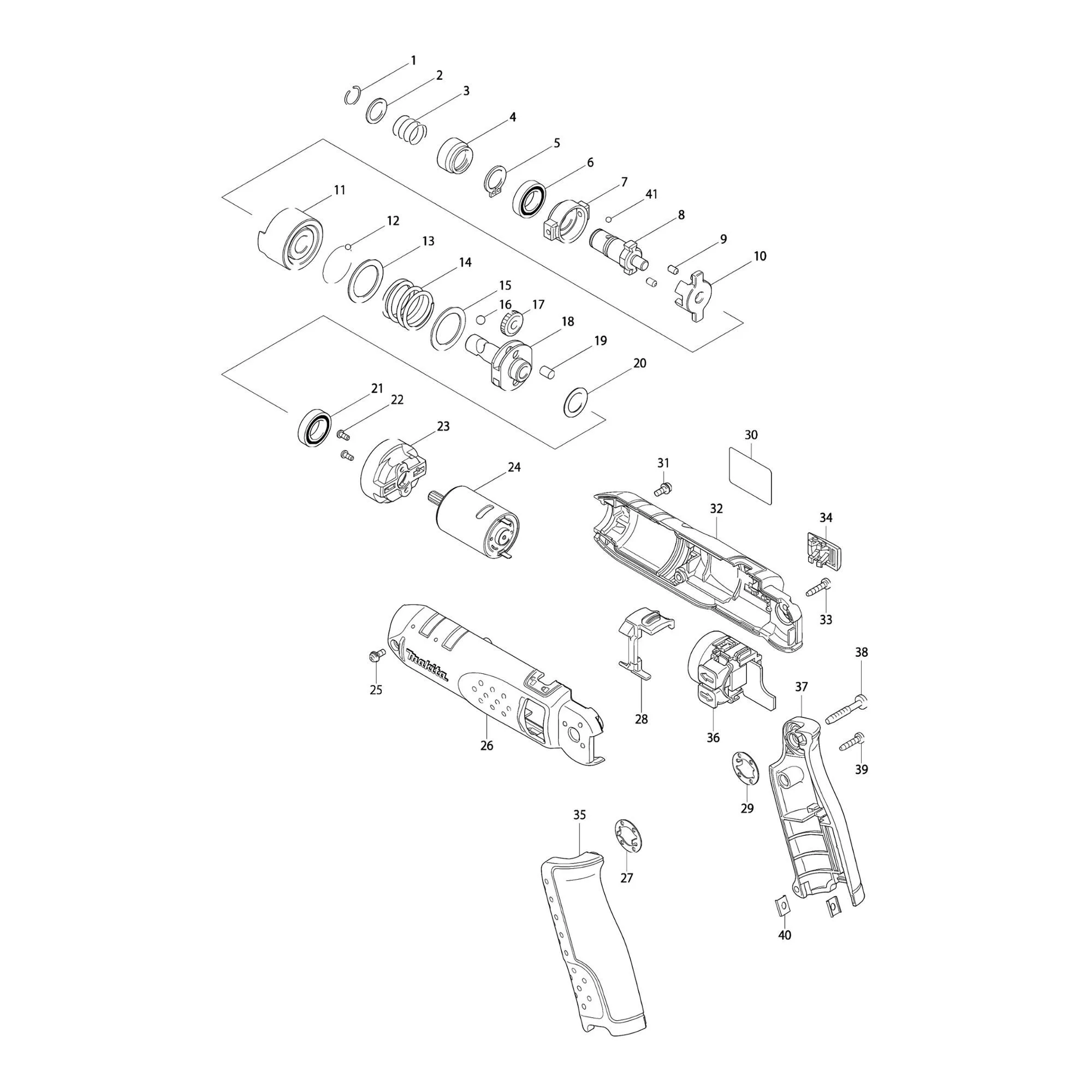 Pièces détachées Visseuse Makita TD020