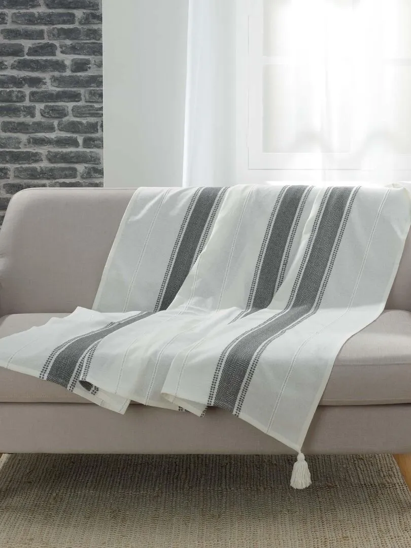 Plaid coton Collection Indira - gris anthracite