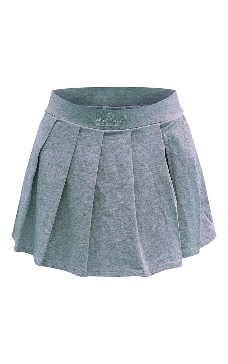 PLT Sport Jupe de tennis plissée en coton gris chiné