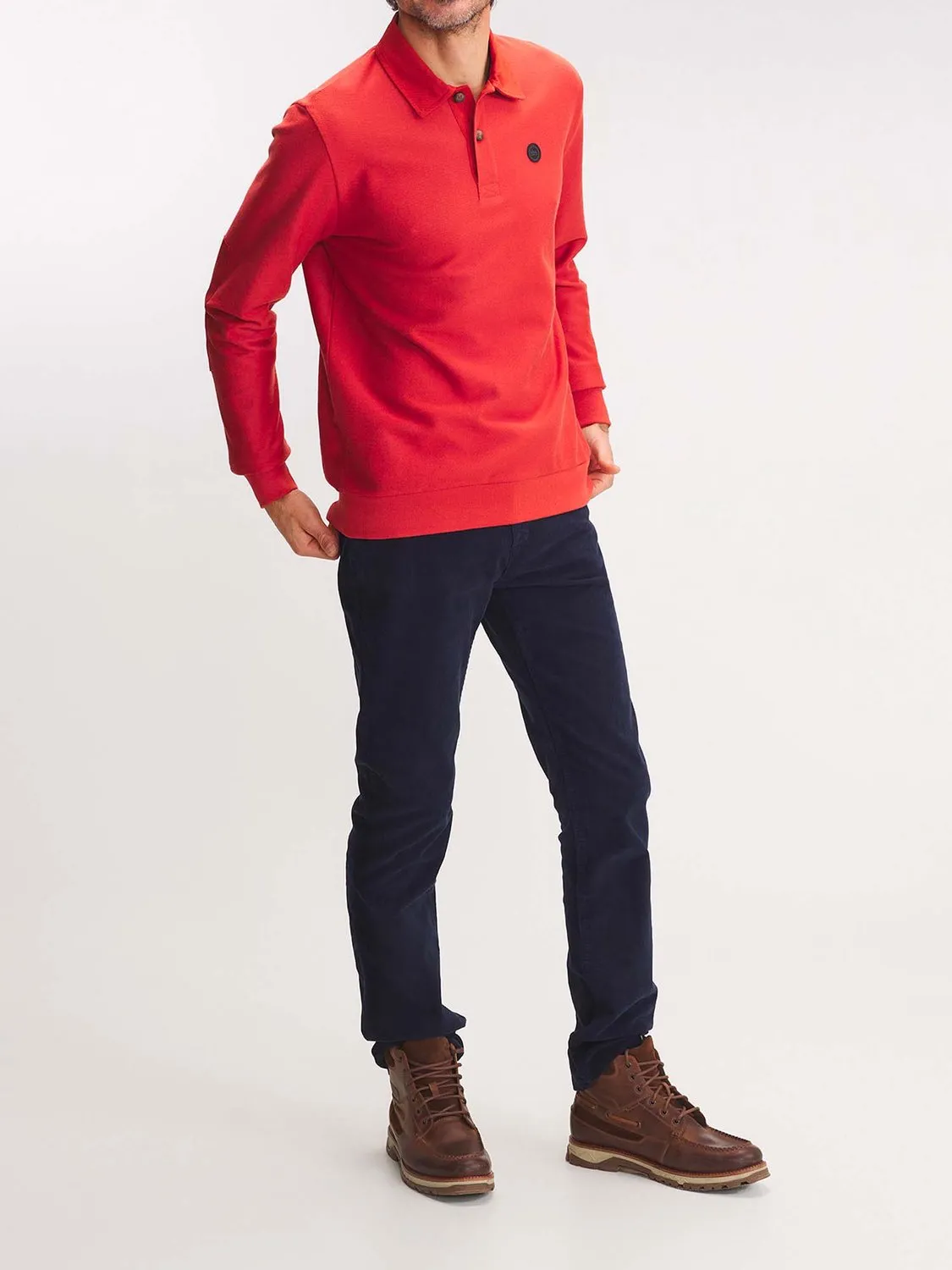 Polo Homme Manches Longues Orange tbs