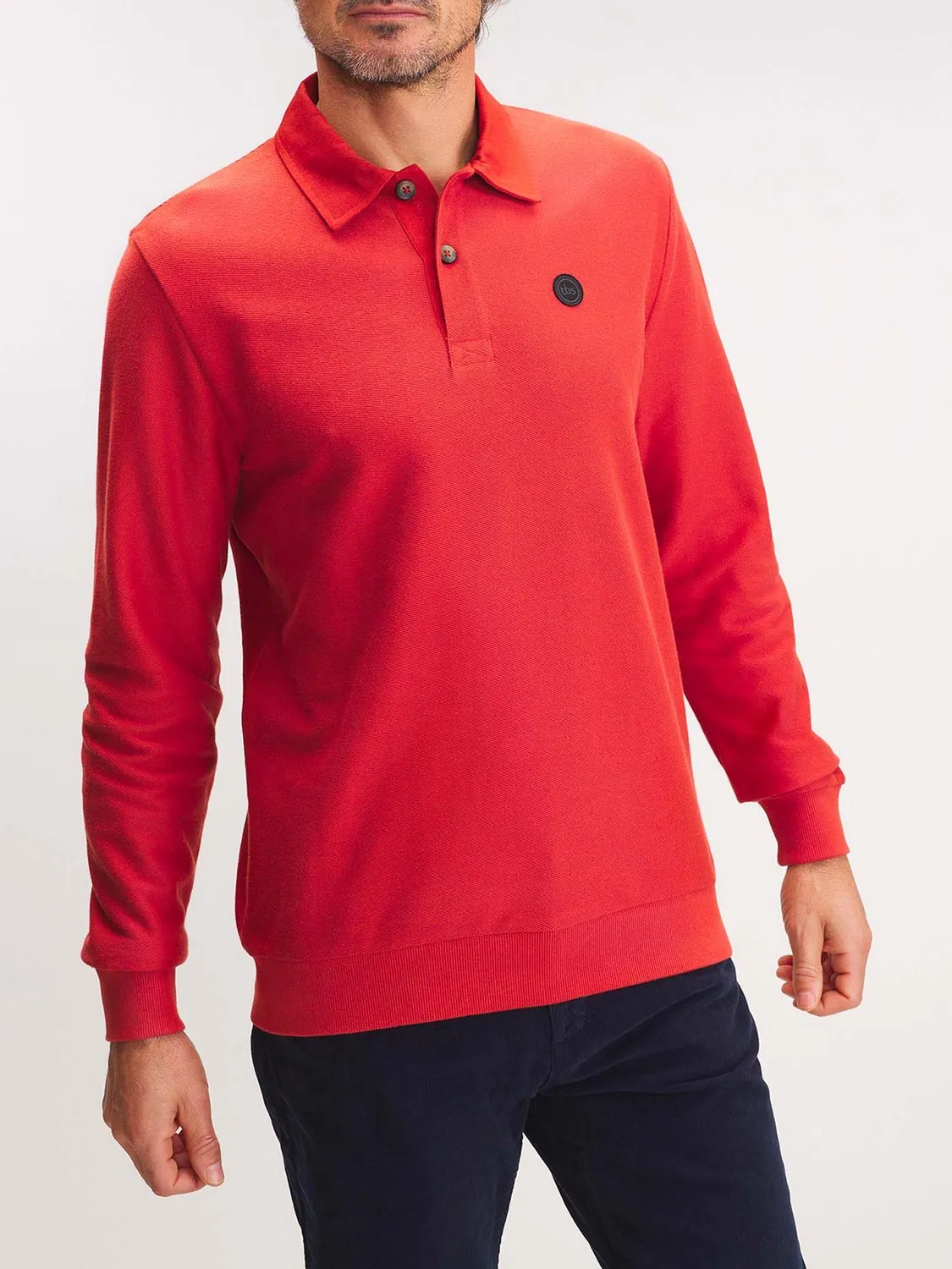 Polo Homme Manches Longues Orange tbs