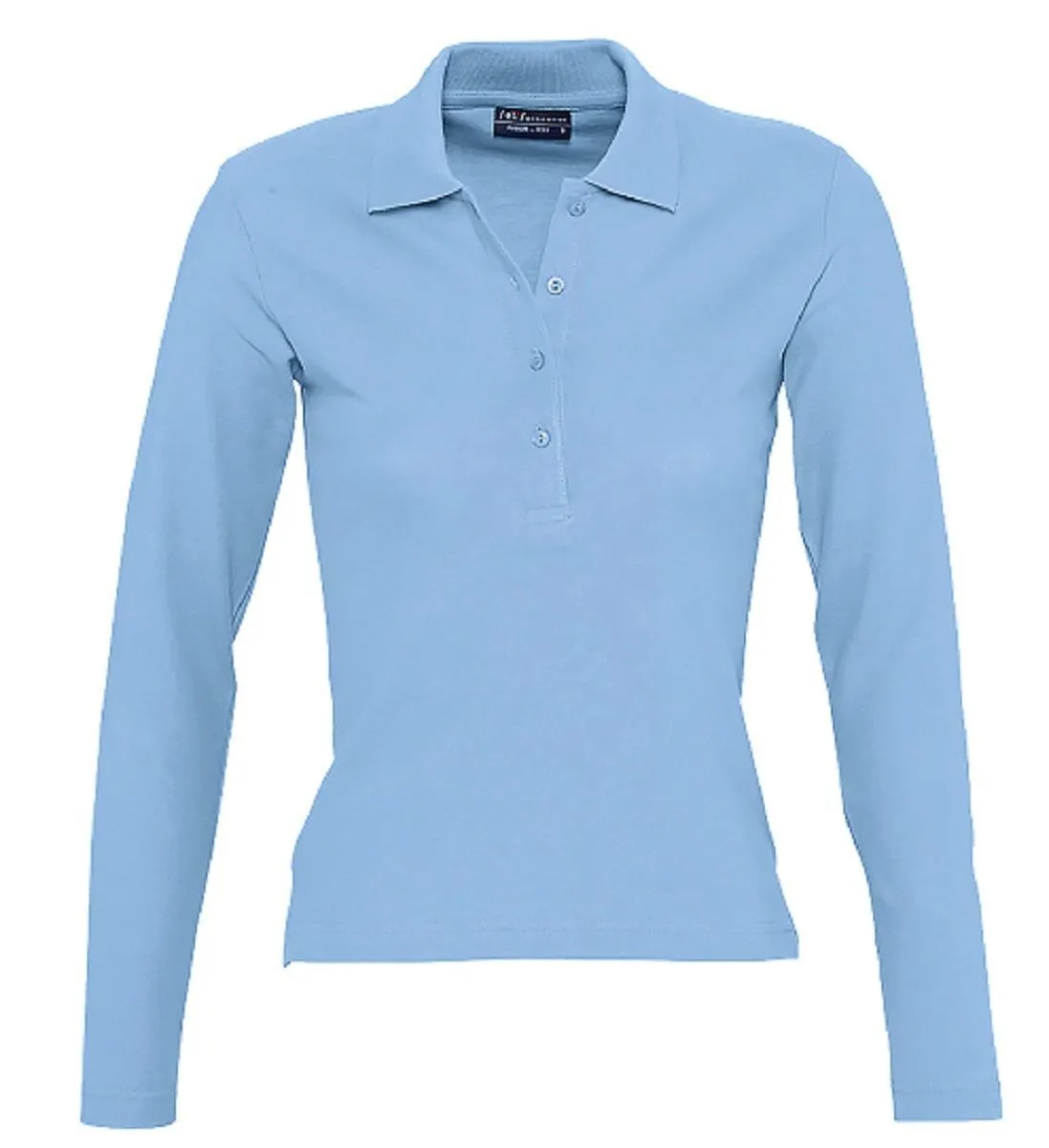 Polo manches longues - Femme - 11317 - bleu ciel 