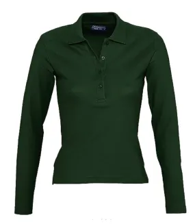 Polo manches longues - Femme - 11317 - vert golf