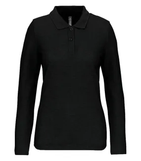 Polo manches longues - Femme - WK277 - noir