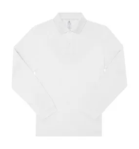 Polo manches longues- Homme - PU427 - blanc 