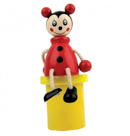 Porte-Crayons Publicitaire Plumi en Bois et en Coloris Jaune et Rouge