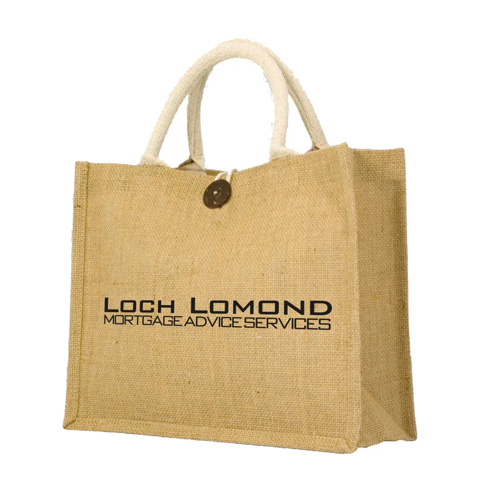 Sac shopping personnalisé en toile de jute - 30x24x11cm - DUNDEE