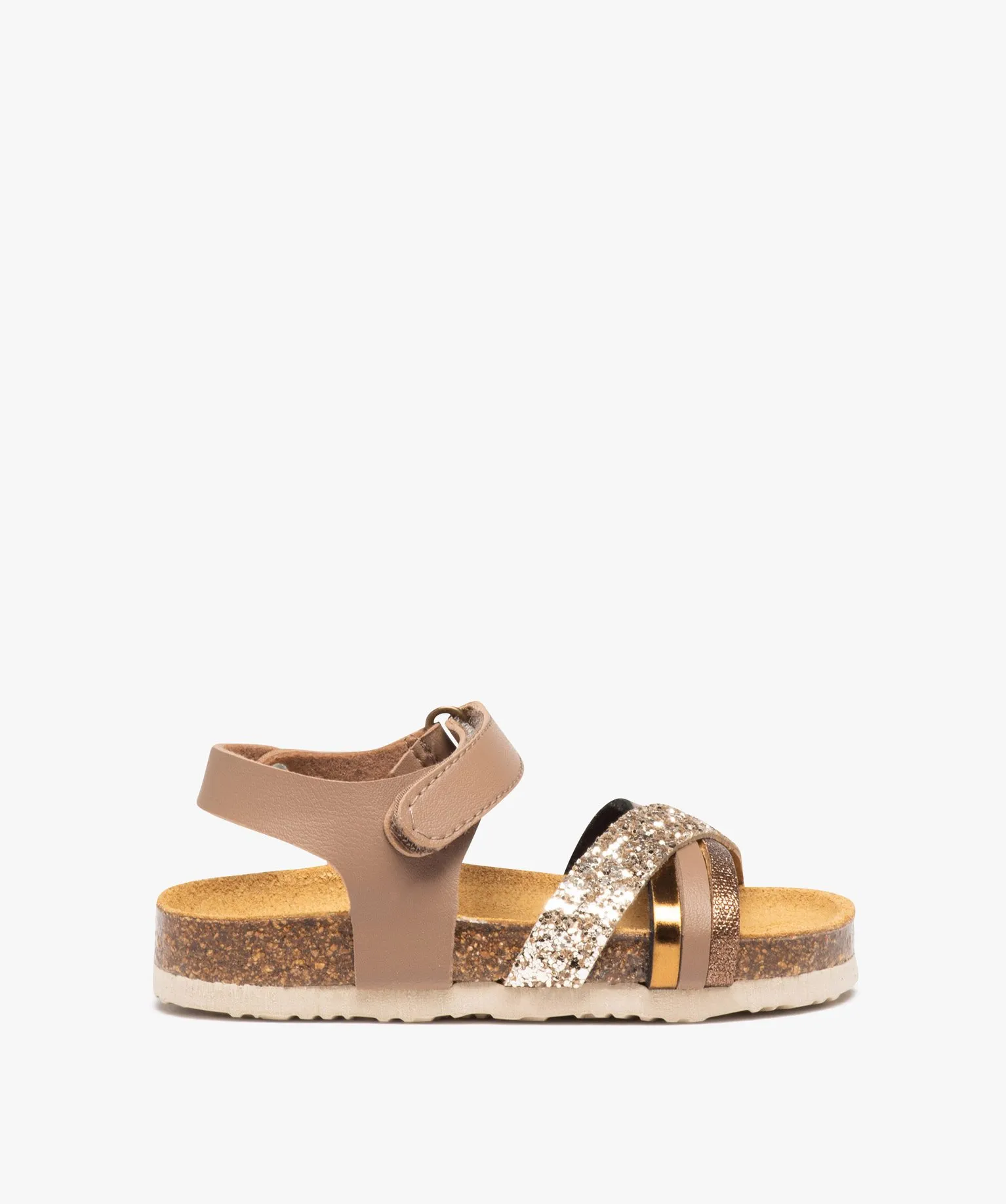 sandales fille a motifs et a brides contrastees a paillettes orange sandales et nu-pieds