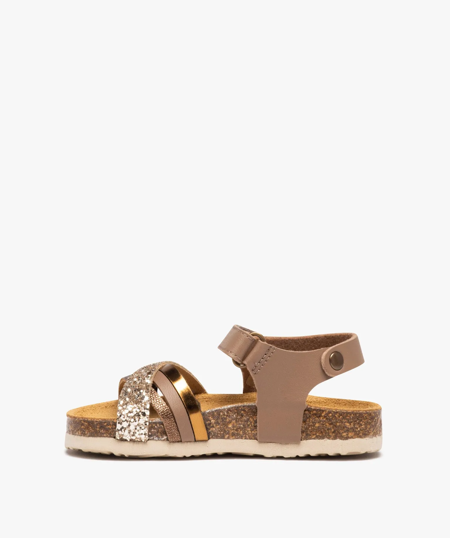 sandales fille a motifs et a brides contrastees a paillettes orange sandales et nu-pieds
