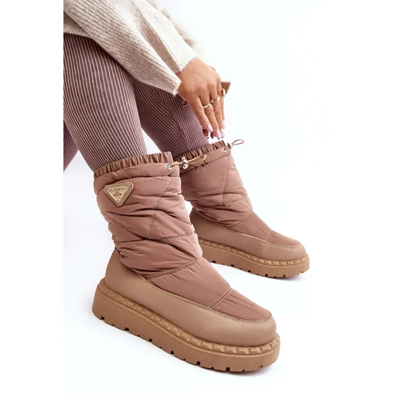 Seastar Bottes de neige à semelle épaisse pour femme, Lureta beige foncé
