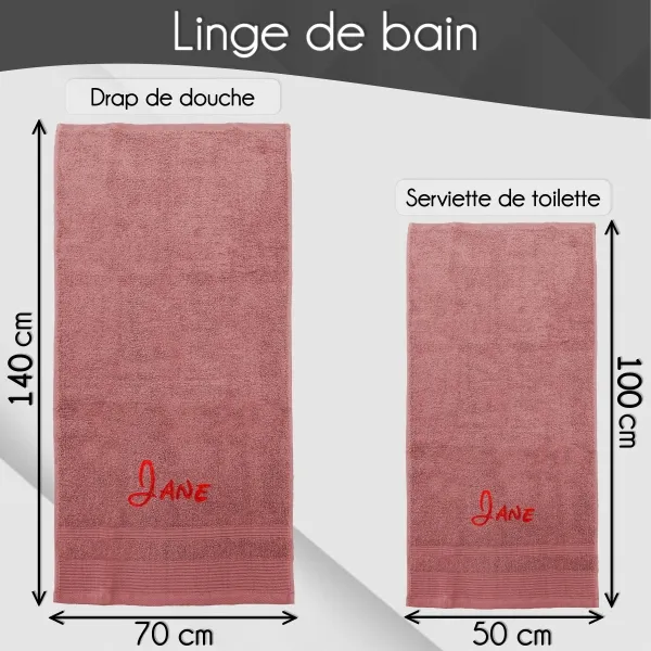 Serviette de bain "Marsala" personnalisée - 450gr/m²