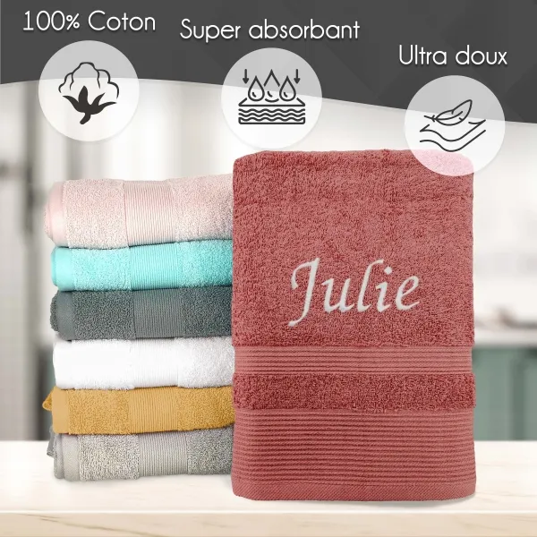 Serviette de bain "Marsala" personnalisée - 450gr/m²