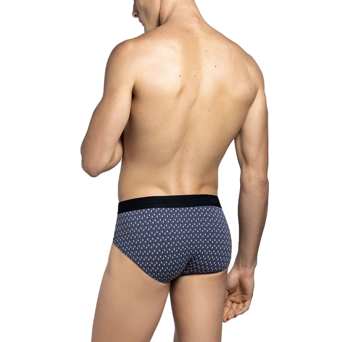 Slip pour homme Wagons bleu marine à motifs par la marque Impetus.