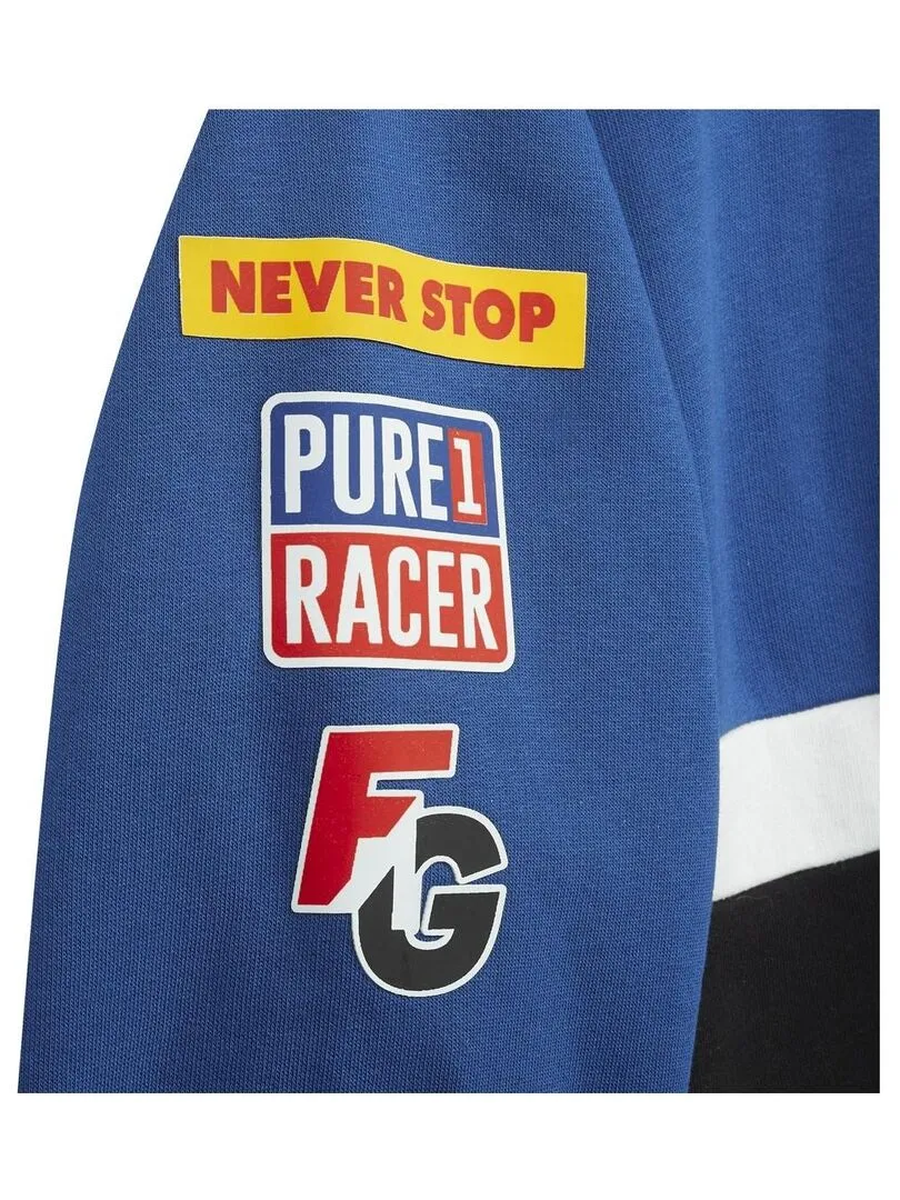 Sweat garçon à capuche avec zip Collection Racing Freegun - Bleu