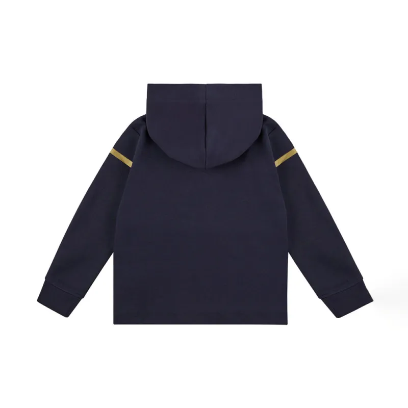 Sweat à capuche BOSS enfant marine avec logo métallisé