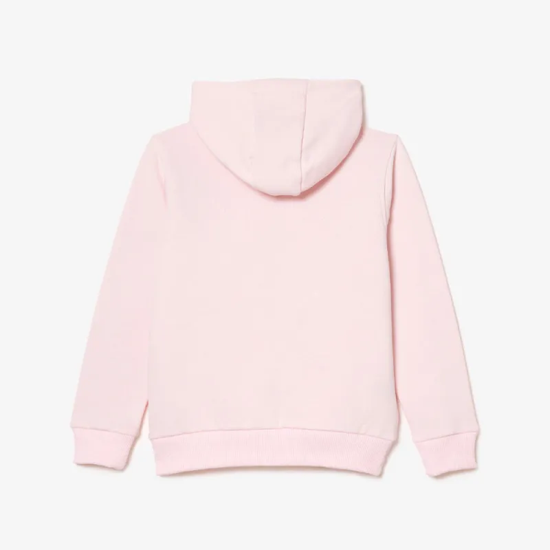 SWEATSHIRT ZIPPÉ À CAPUCHE LACOSTE AVEC POCHE KANGOUROU ROSE