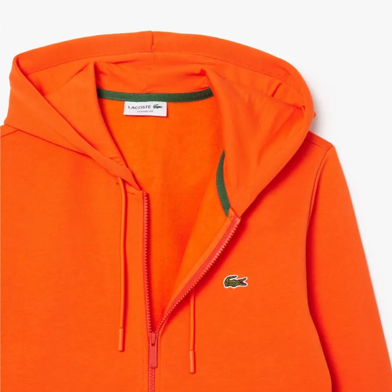 SWEATSHIRT ZIPPÉ À CAPUCHE LACOSTE SPORT AVEC EMPIÈCEMENTS EN MESH ORANGE