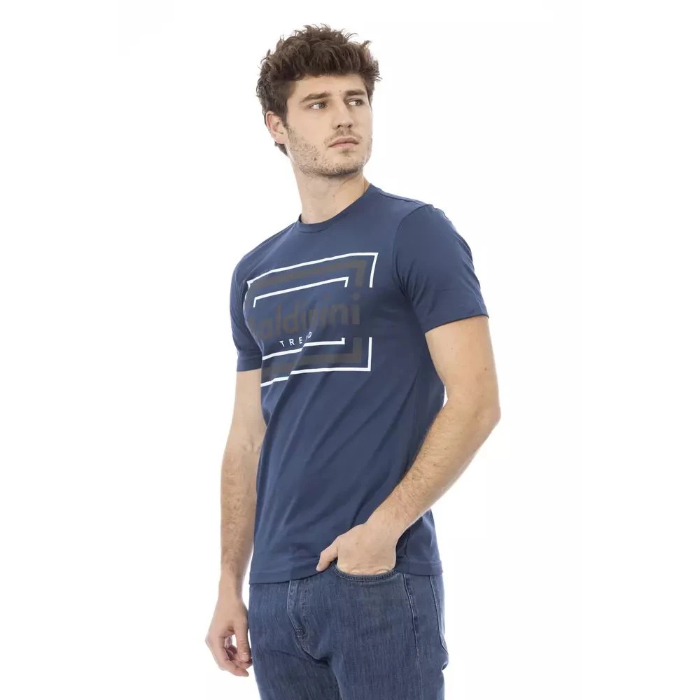 T-shirt Bleu Élégant en Coton