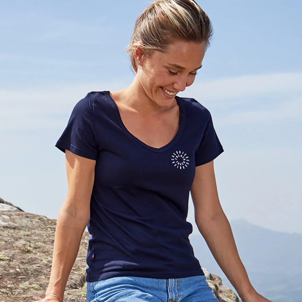 T-shirt col V Femme Marine - Le Cercle
