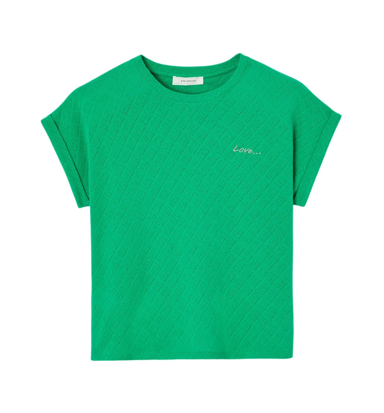 T-shirt en maille pointelle - Vert