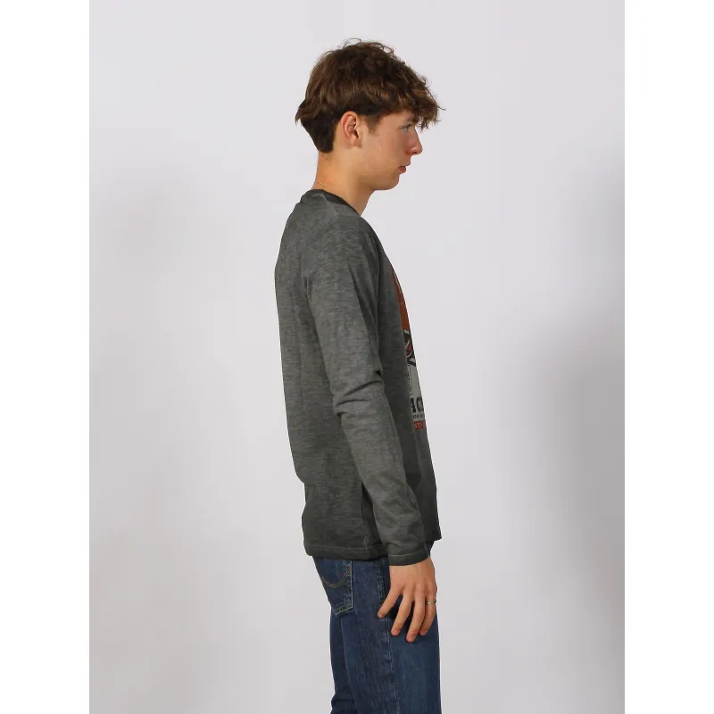 T-shirt manches longues racing day gris homme - Von Dutch | wimod