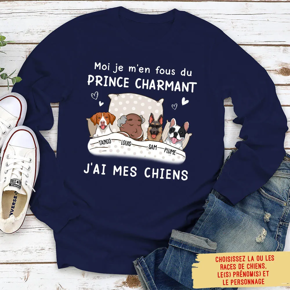 T-Shirt Personnalisé Manches Longues - Le Prince Charmant C‘Est Mon Chien