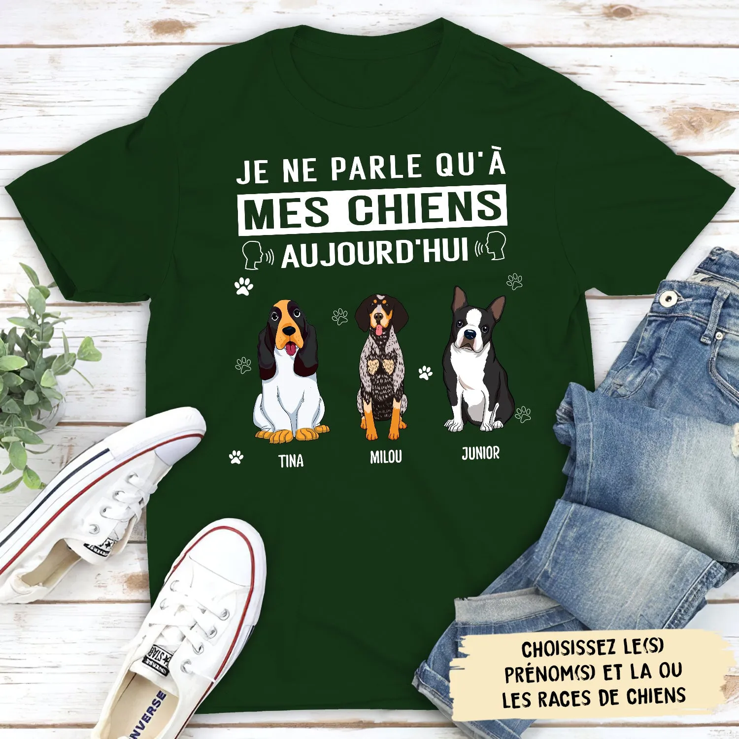 T-shirt Unisex Personnalisé - Je Ne Parle Qu‘a Mon Chien