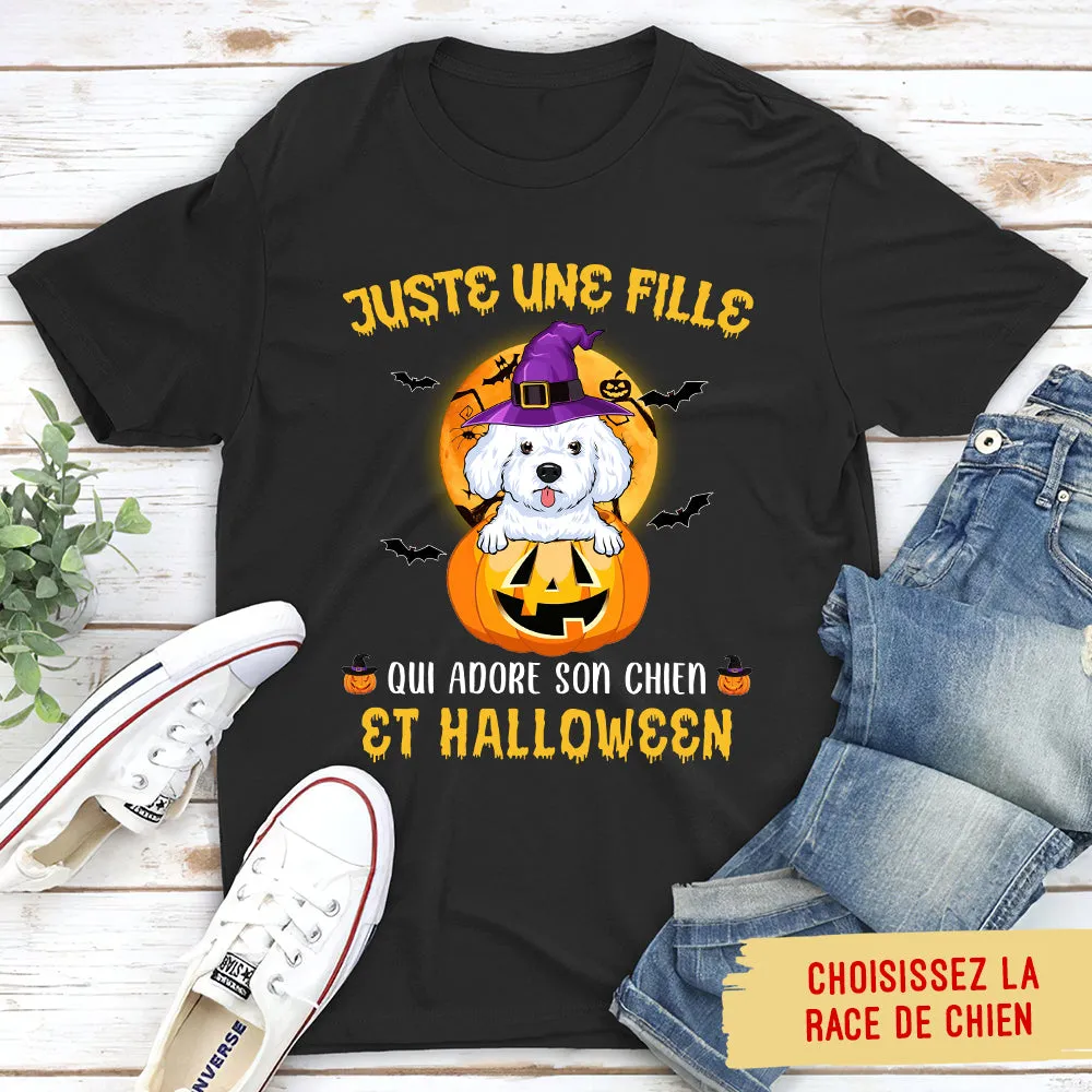 T-shirt Unisex Personnalisé - Juste Une Fille Qui Adore Halloween