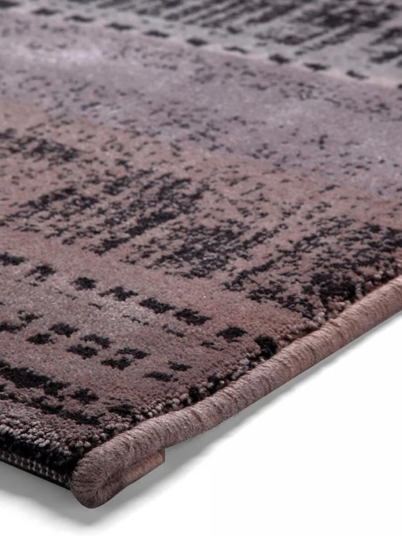 Tapis salon GREDGE tissé en acrylique OEKO-TEX® - Marron