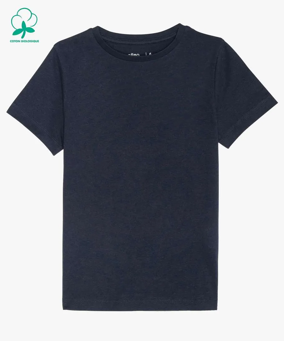 tee-shirt a manches courtes en coton uni garcon bleu tee-shirts