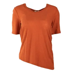 Tee shirt asymétrique cognac avec laine Femme AMERICAN VINTAGE à prix 