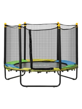 Trampoline enfant Ø 1,40 m 6 poteaux accessoires inclus multicolore - Noir