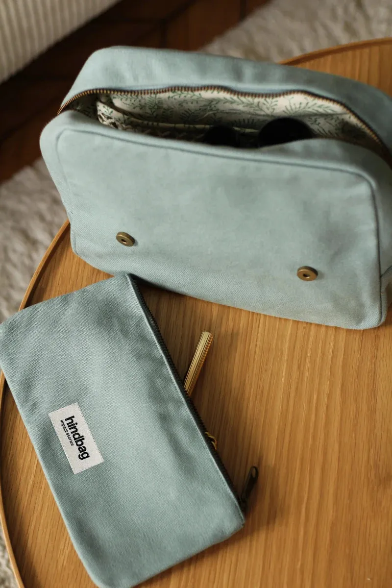 Trousse de toilette XL Sauge en coton bio - Alix
