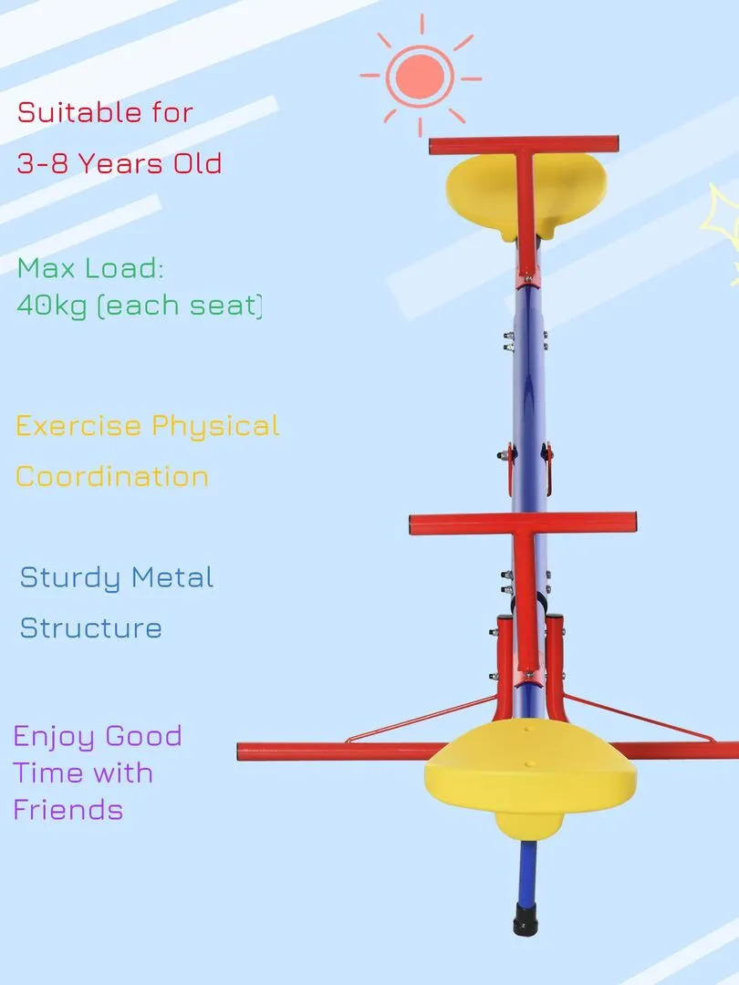 Trébuchet rotatif 360° - balançoire à bascule enfant - multicolore - Multicolore