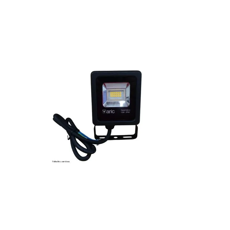 TWISTER 3 - Proj. Ext. IP65 IK08, noir, 90 LED integre 12W 3000K 1450lm ARIC