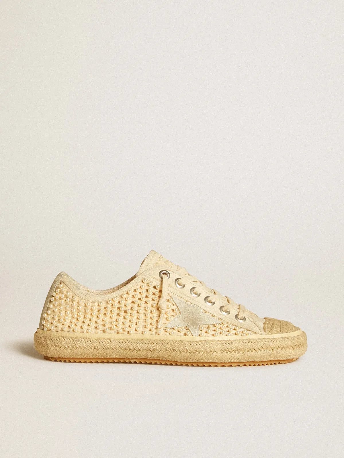 V-Star en canvas avec perles all-over et raphia | Golden Goose
