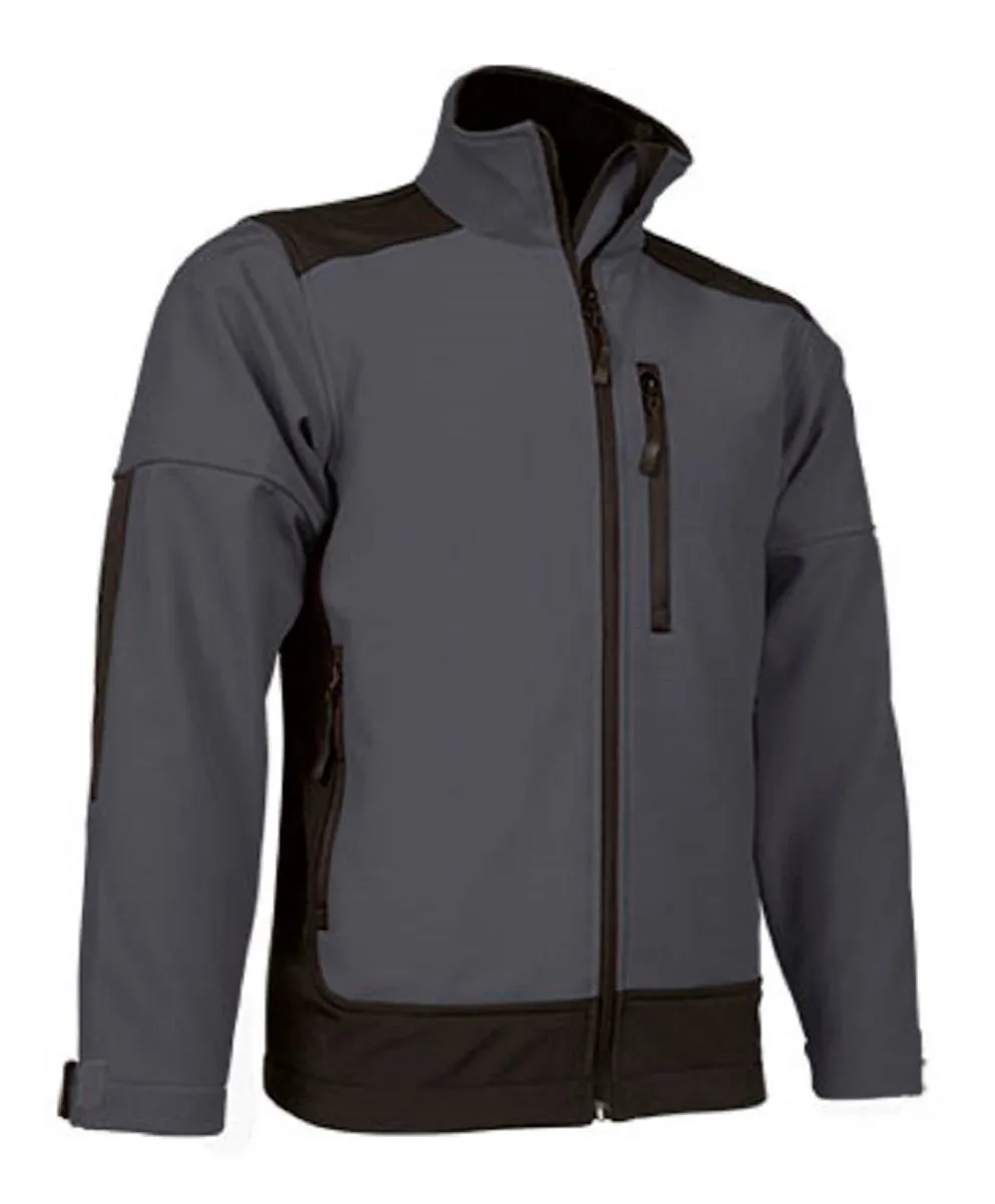 Veste softshell - Homme - SAPONI - gris charbon et noir 