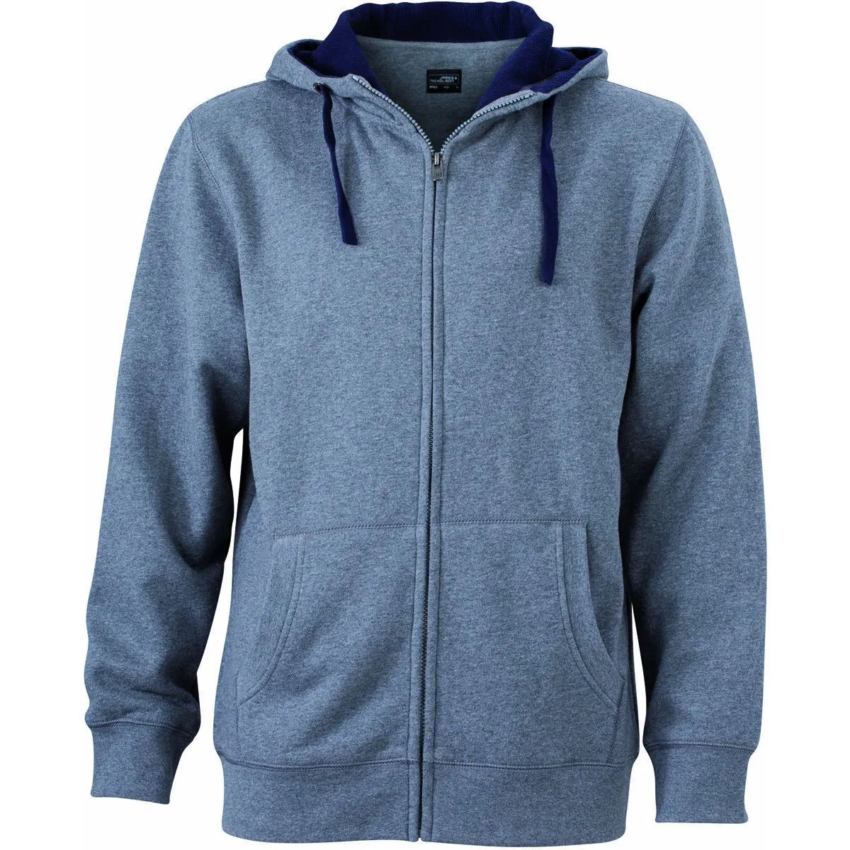 Veste zippée à capuche homme - JN963 - gris chiné 